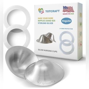Totcraft silver nursing cups, nipple healing/protection